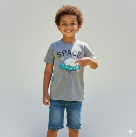 New Boy's Todler Space T-Shirt- Size 6-7 - Picture 2 of 7